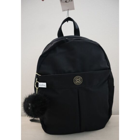 Kipling KIA2C8-0OX Women's One Size Jet Black Satin Carla Backpack - Picture 1 of 16